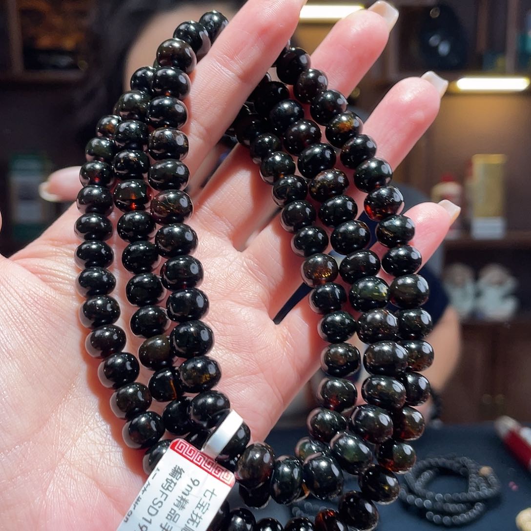 琥珀颈饰未镶嵌9m翳