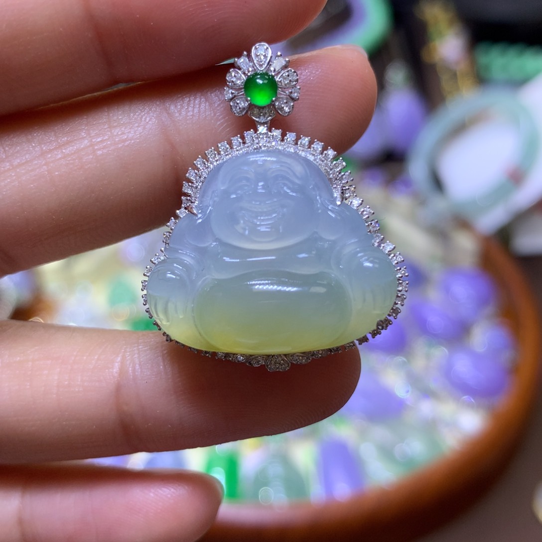 【闪购商品】翡翠颈饰18K金镶嵌翡翠