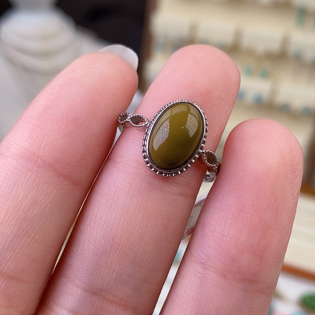 绿松石戒指银S925镶嵌