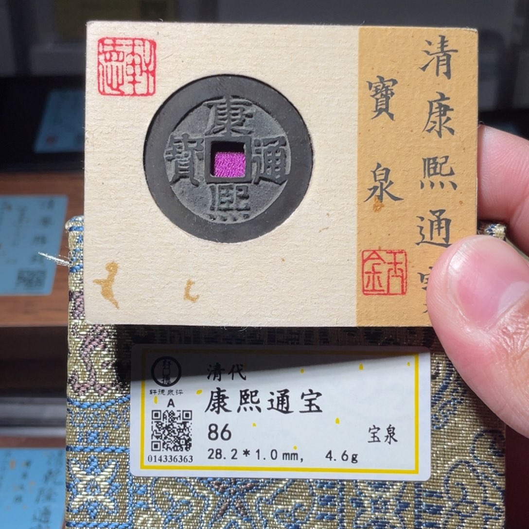 巨***饿铜琳琅古泉康熙传世黑漆古6363