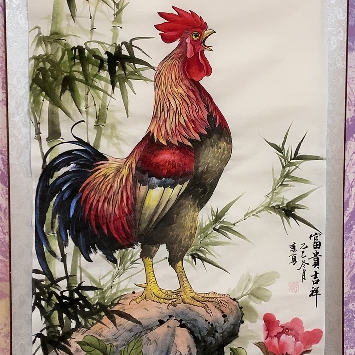 国画李勇中国画大公鸡作品