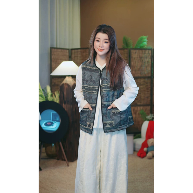 杯子家《大象蚕丝棉马甲》秋冬保暖时尚洋气百搭福利款