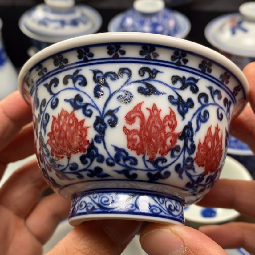【闪购商品】景德镇青花釉里红主人杯