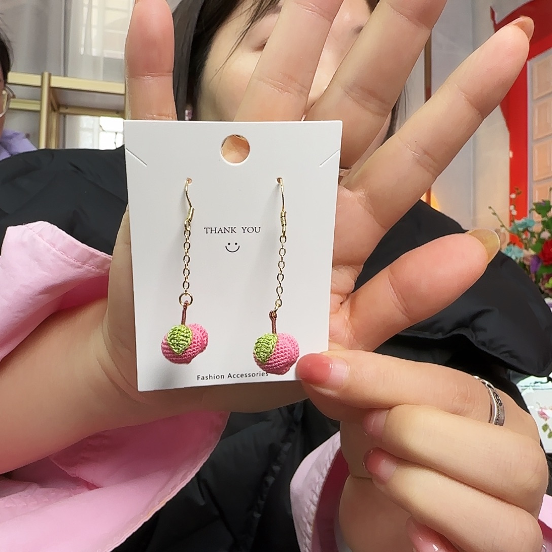 纯手工钩织钩织耳环