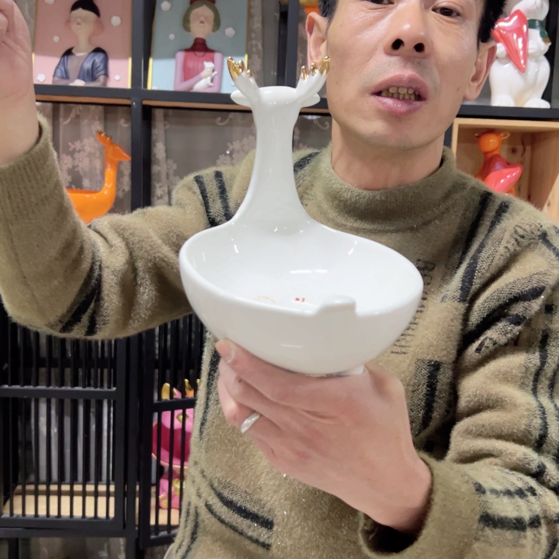 陶红陶红陶红陶红陶白色收纳鹿