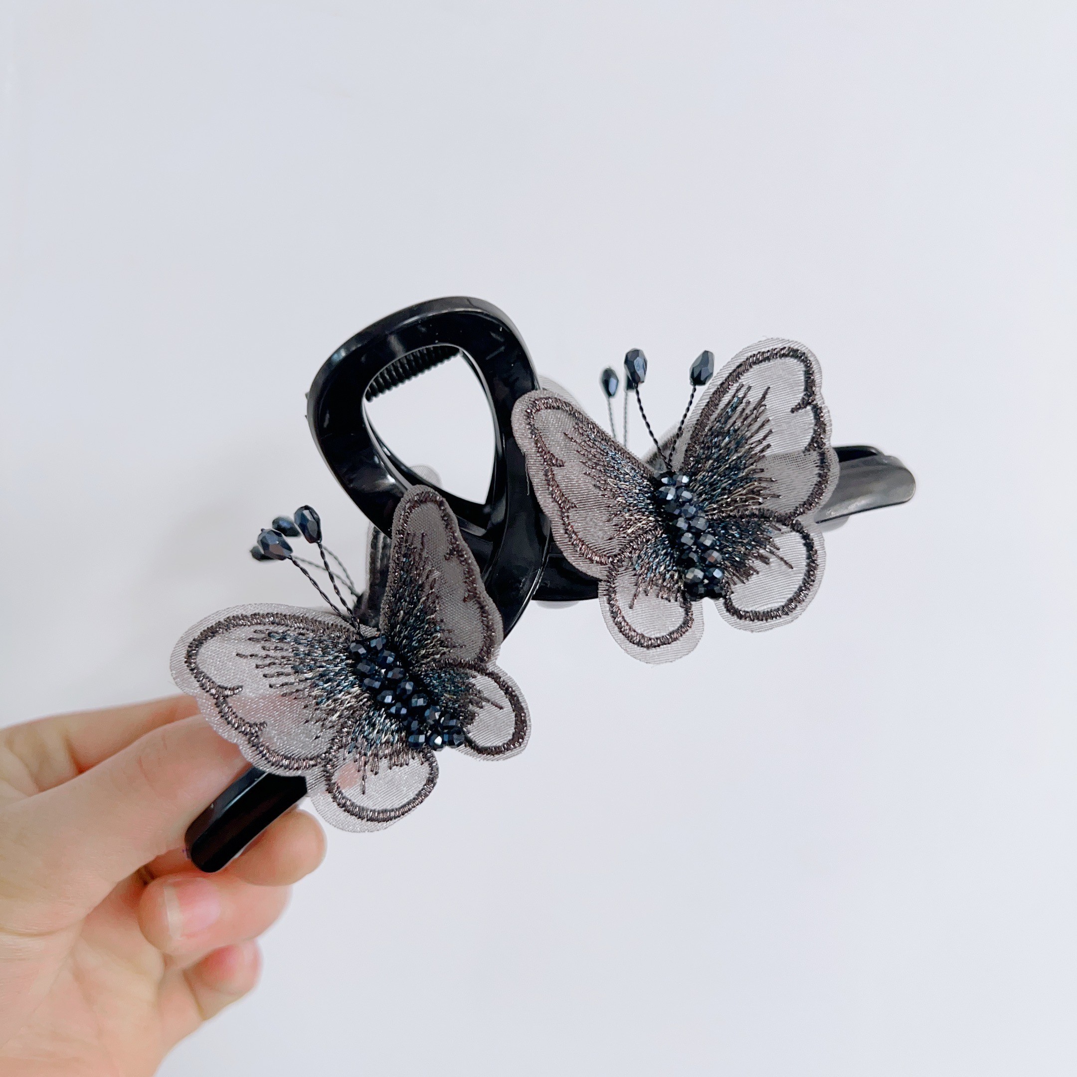 梦幻精灵优雅蝴蝶抓夹大号新款后脑勺盘发夹鲨鱼夹发卡1218