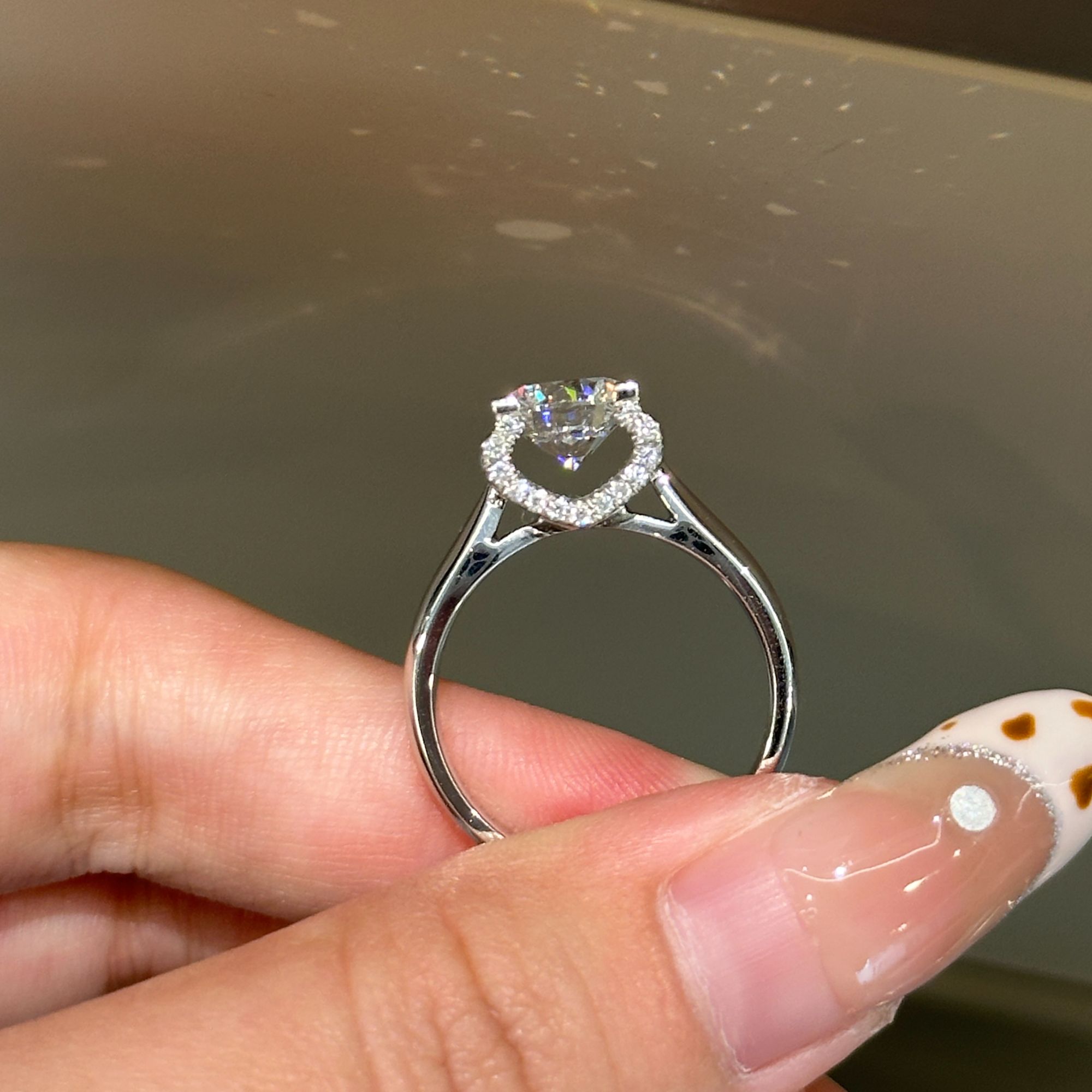 实验室培育钻石PT950铂金镶钻牛头款显大戒指新年配饰