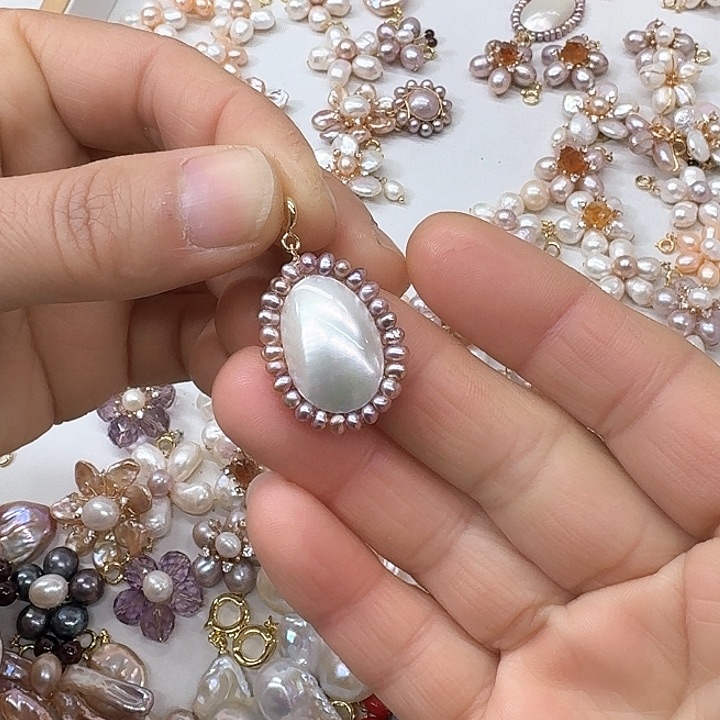 淡水珍珠发饰银S925镶嵌