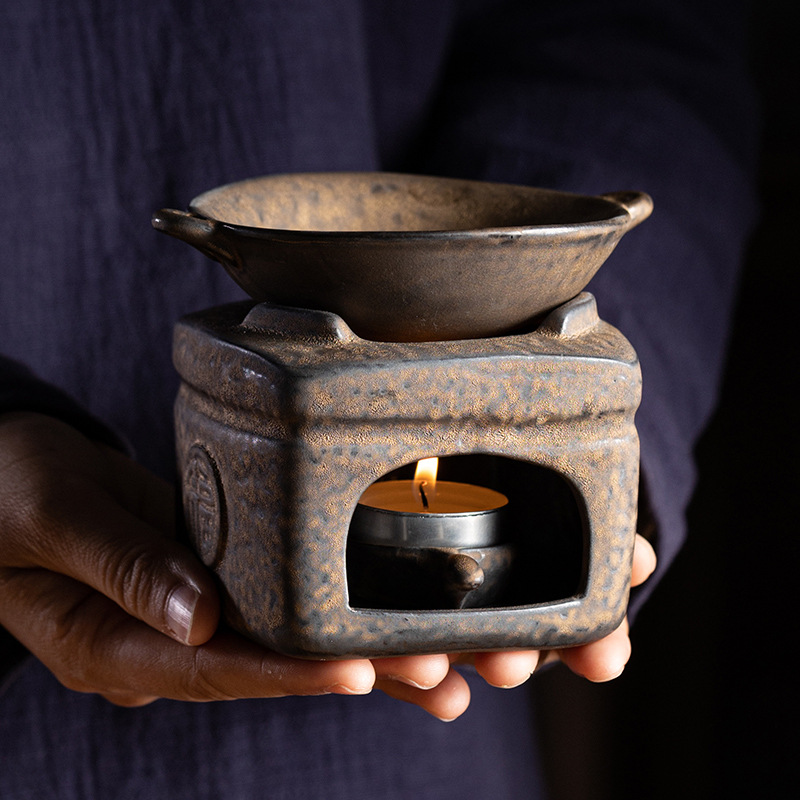 围炉煮茶炉子蜡烛陶瓷熏香炉炒茶叶精油咖啡仿古干烧烤茶醒茶器