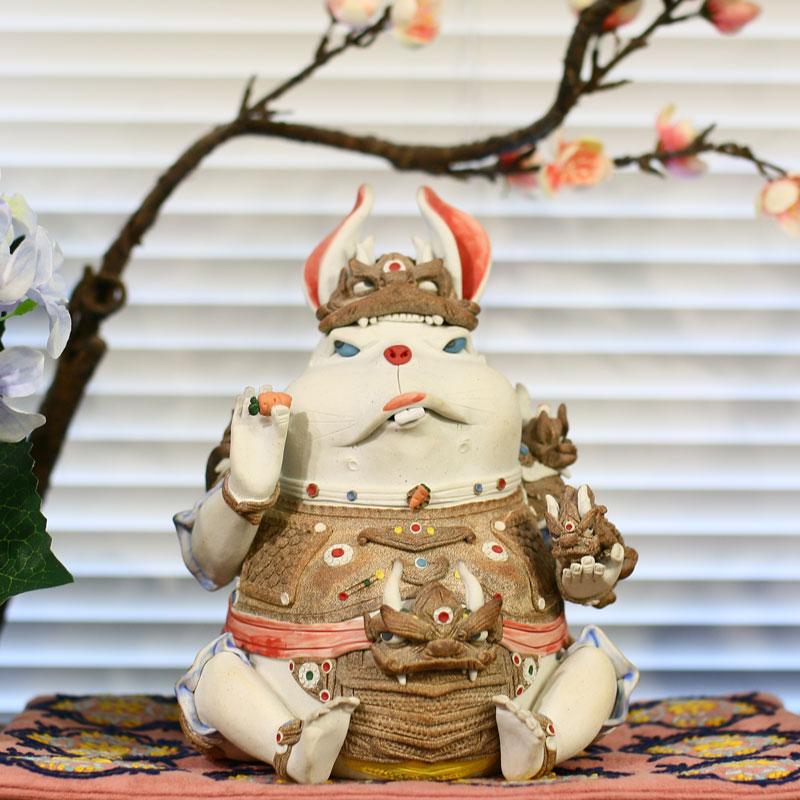 初一 兔爷兔将军摆件茶宠纯手工设计款孤品非遗田老师