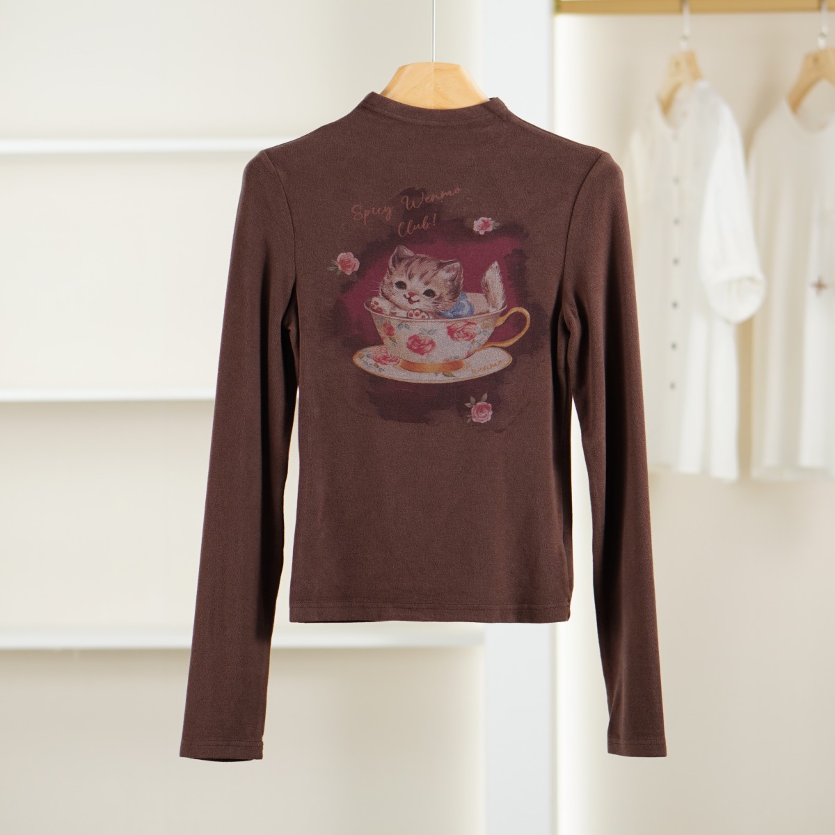 麦迪尚品【文M】51105802 春季时尚简约长袖打底印花女装撤柜