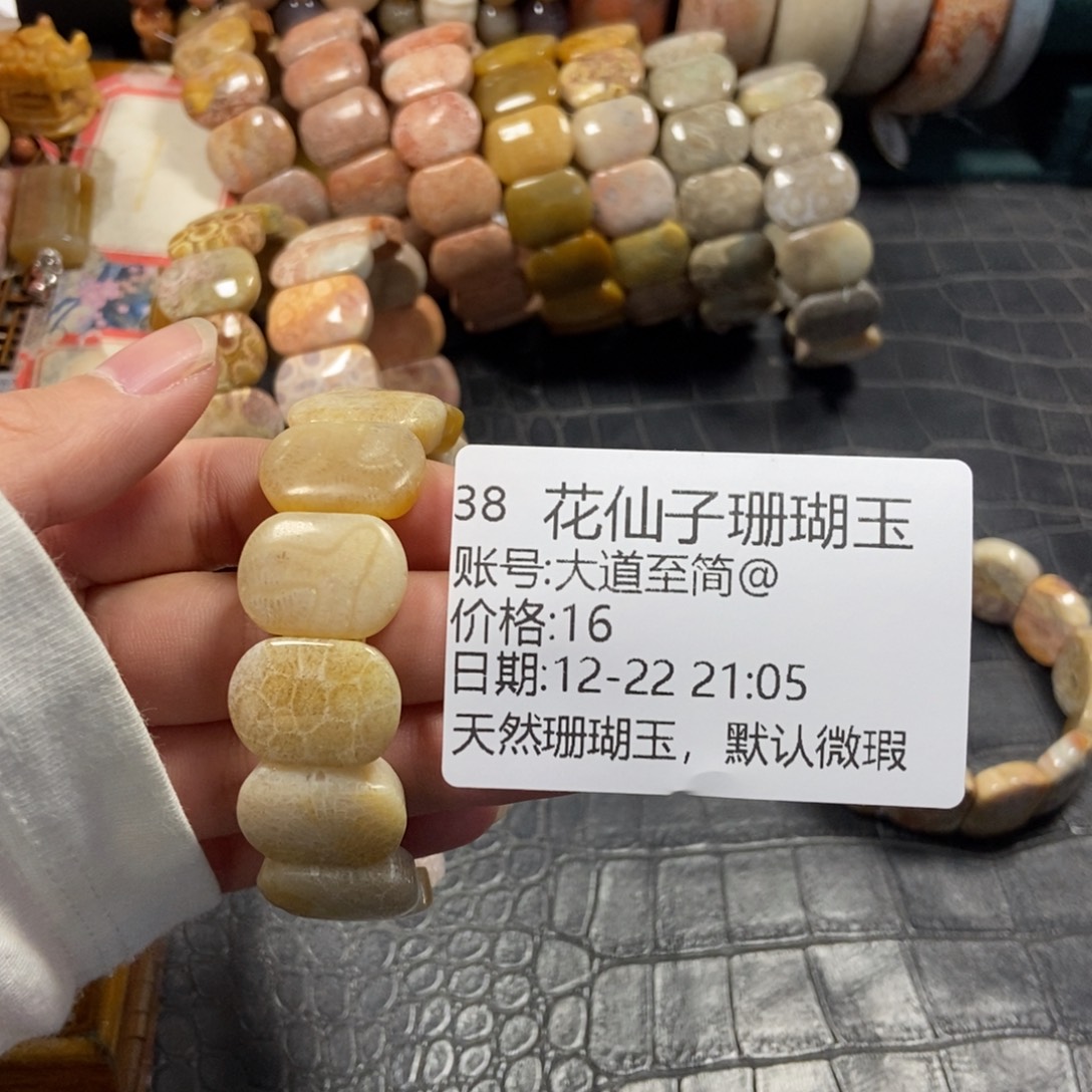 大***@硅化珊瑚（珊瑚玉）未镶嵌珠宝半成品38