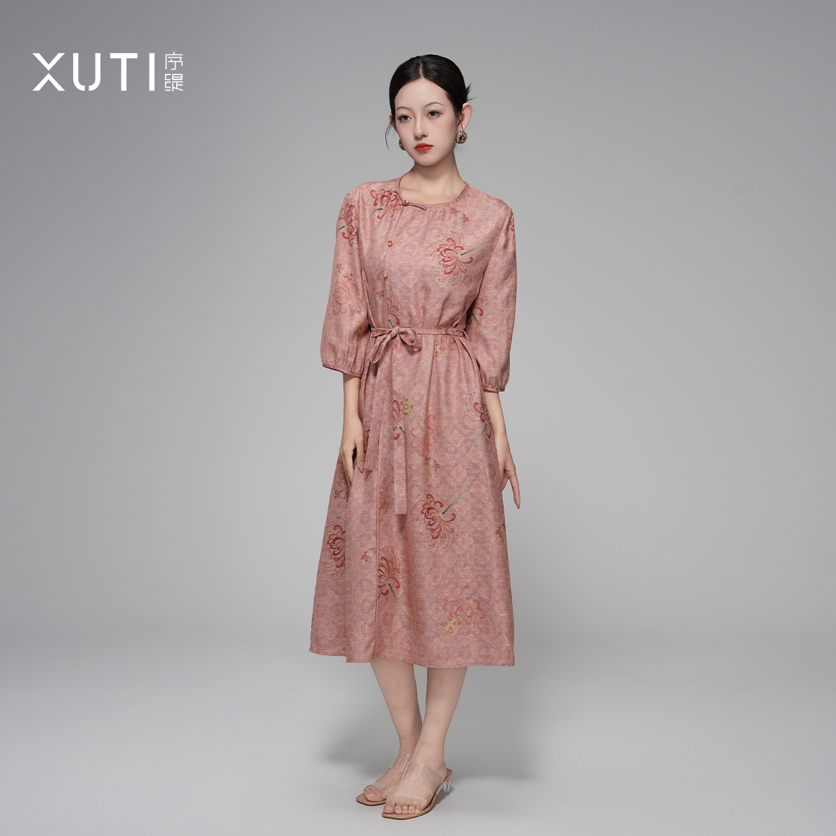 序缇『彼岸谣』新款新中式三经绞罗非遗桑蚕丝连衣裙女夏H127-18022