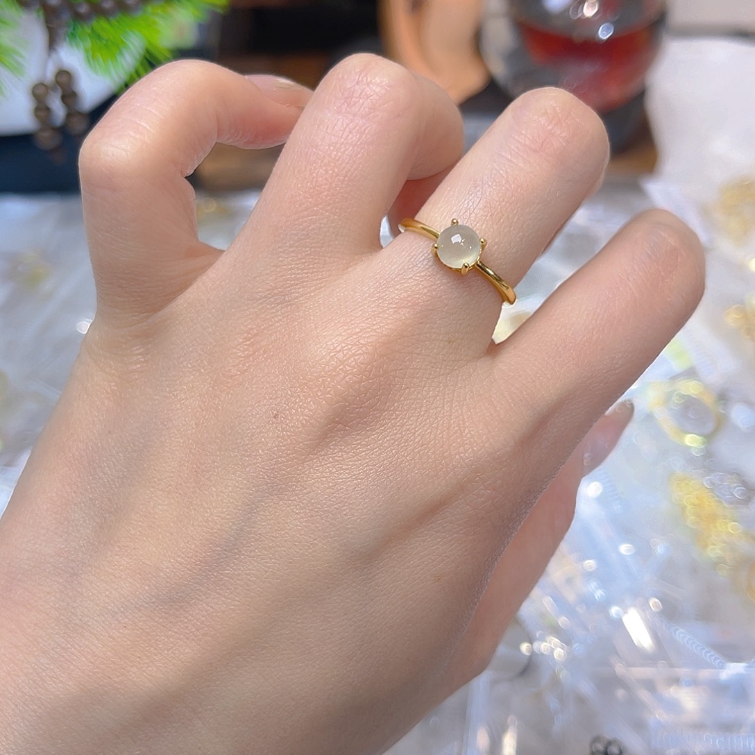 翡翠银S925镶嵌戒指