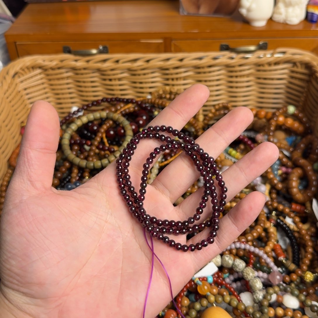 石榴石手链未镶嵌紫色 