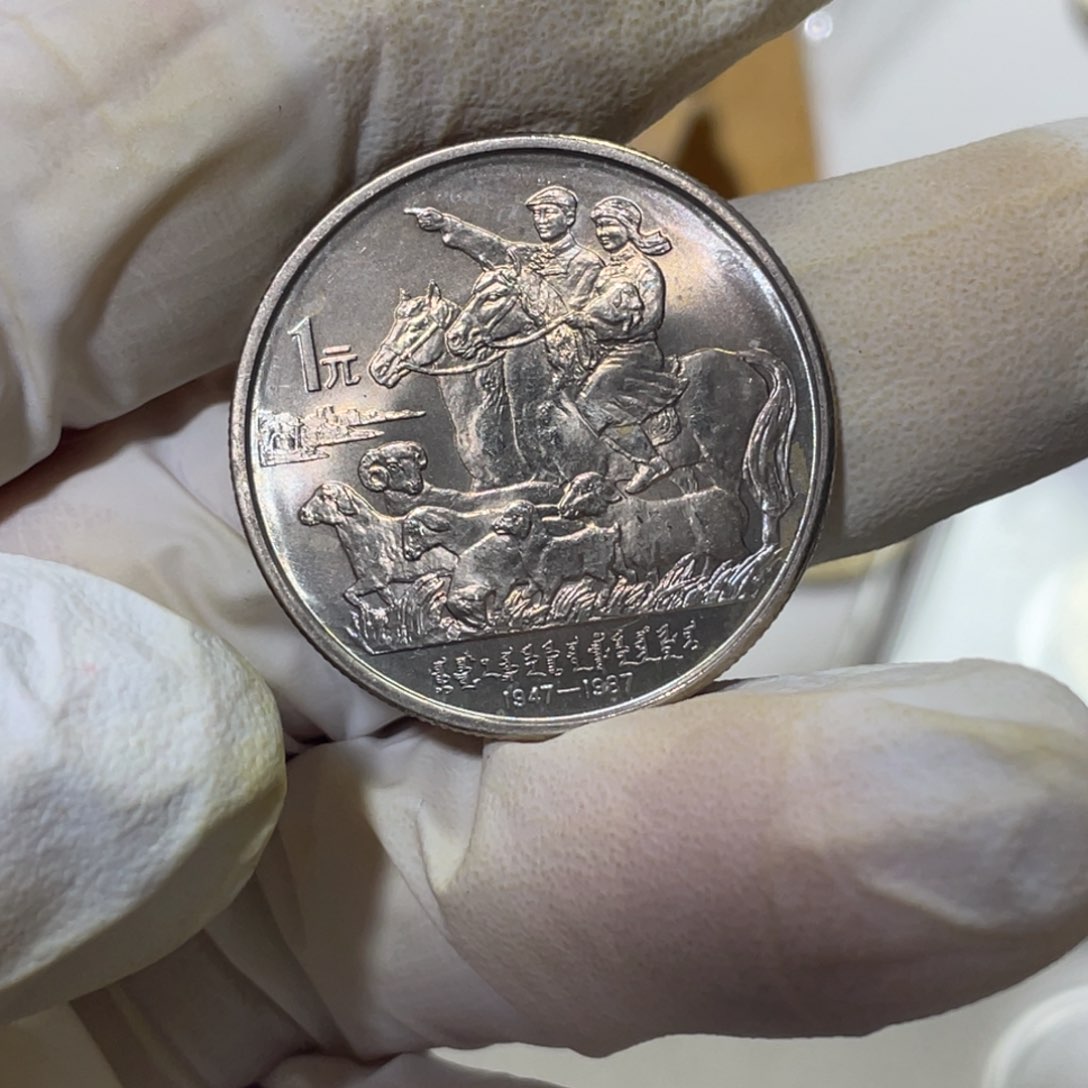 其他普通金属贝****理内蒙古自治区带彩一枚