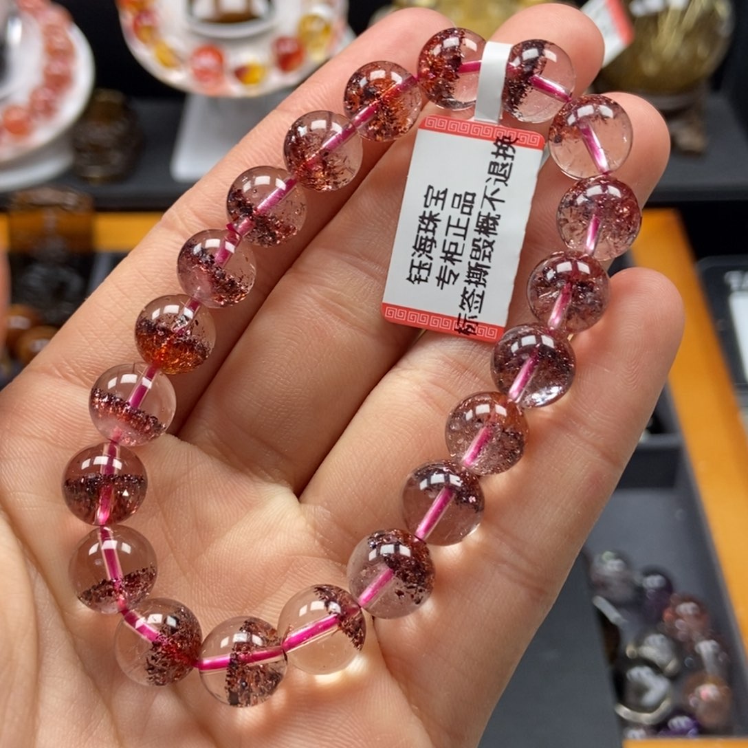 水晶金草莓晶手串未镶嵌H**?9.8mm
