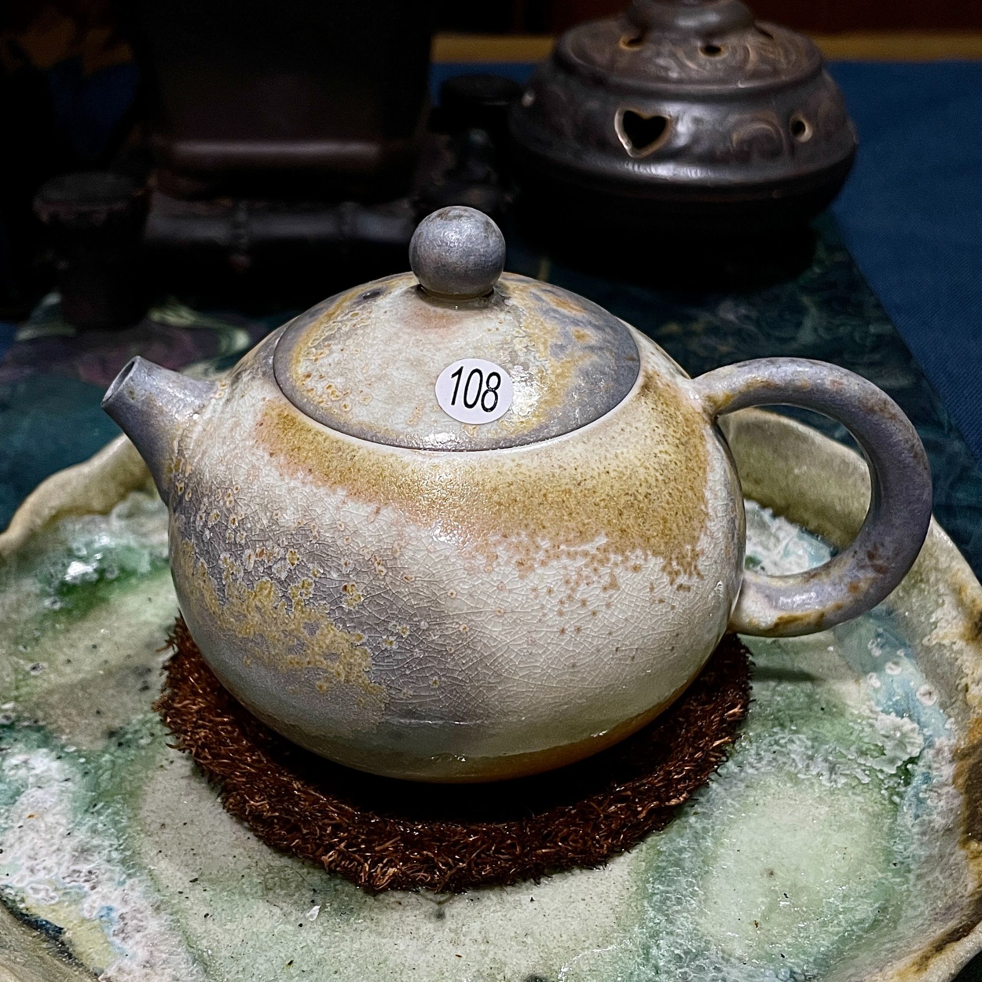 108号仿手工中白泥柴烧茶壶家用复古西施壶150-160ML有点掉皮