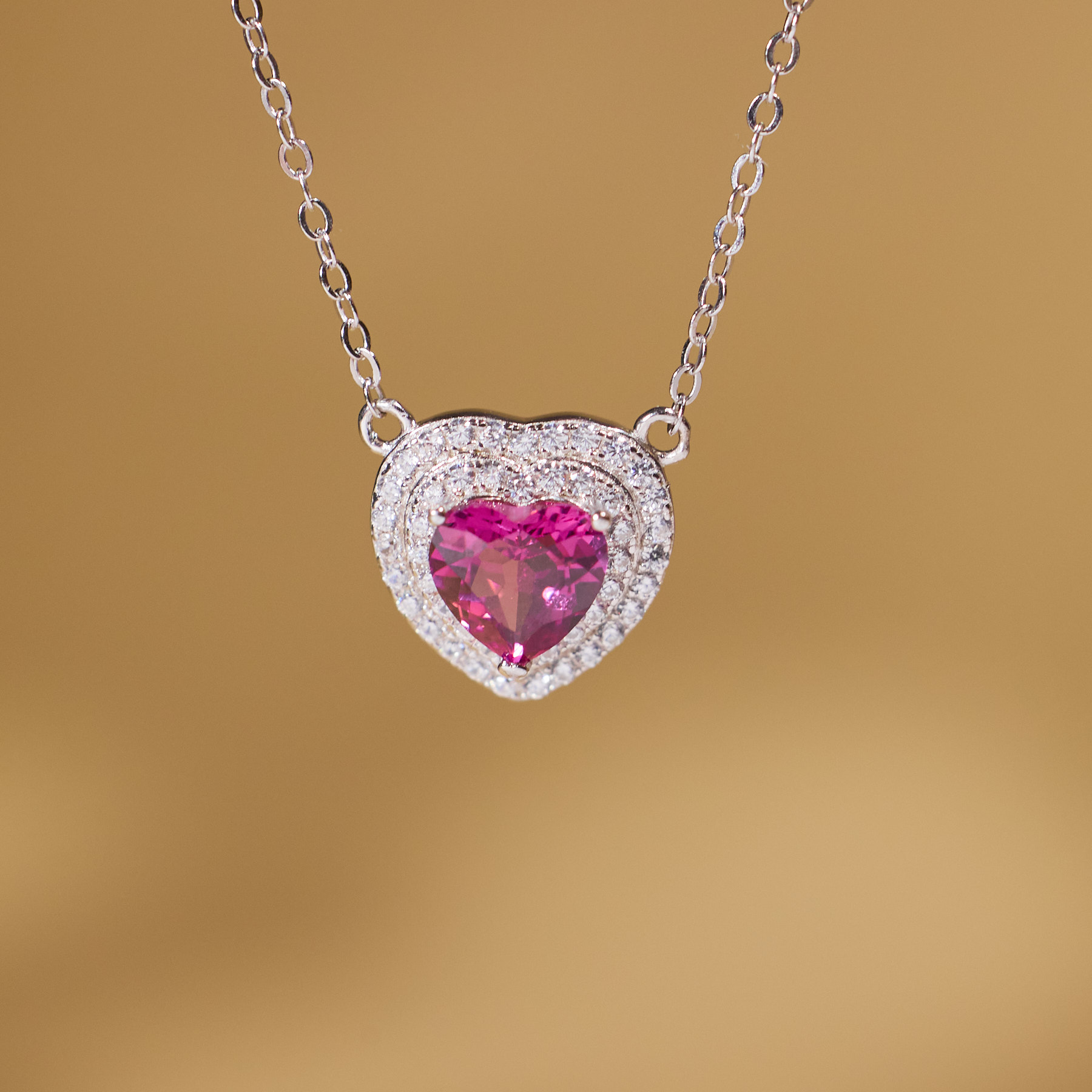 【歪歪】爱心*镁铝项链*S925镶嵌N5065