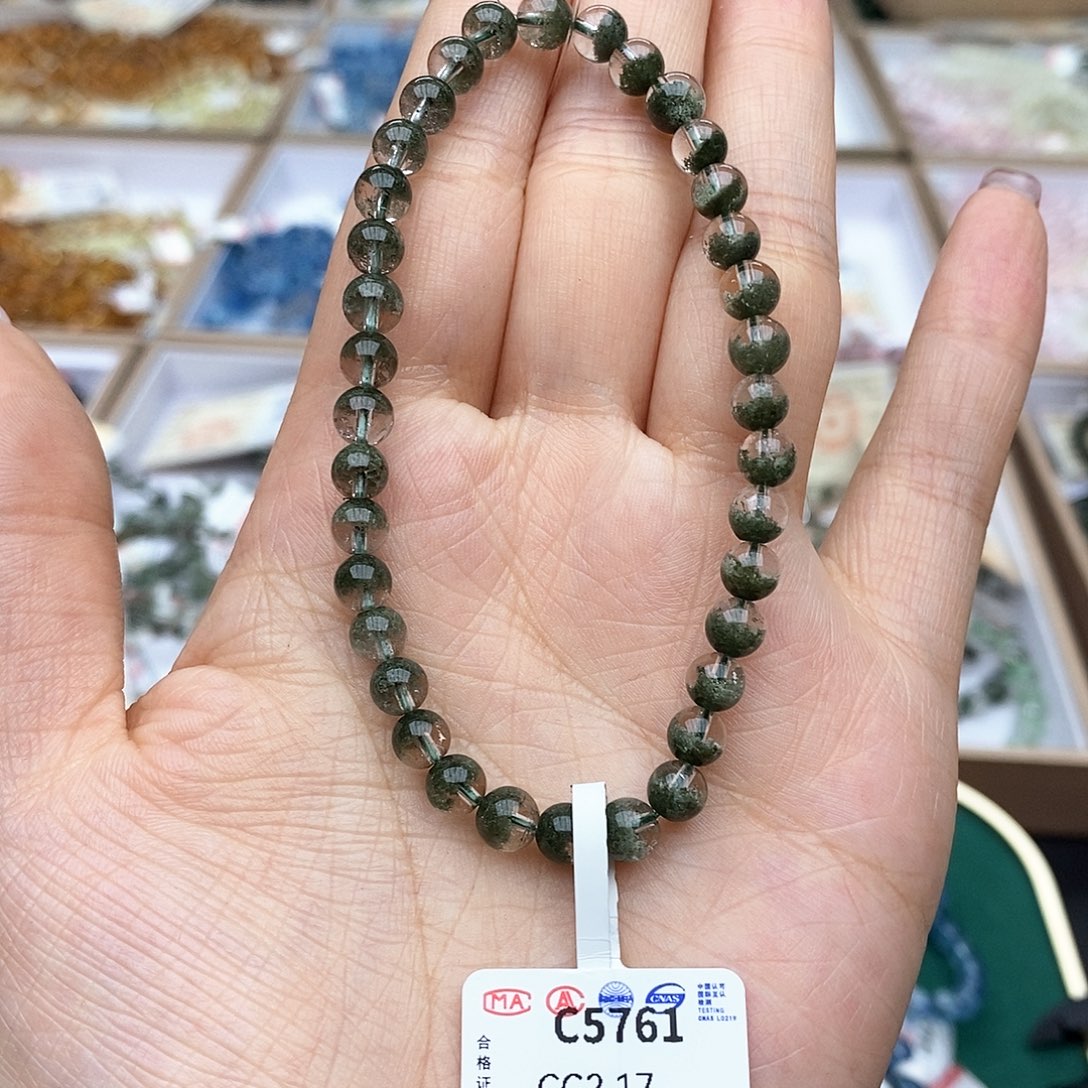 水晶手链未镶嵌C5761 绿幽灵 5m+