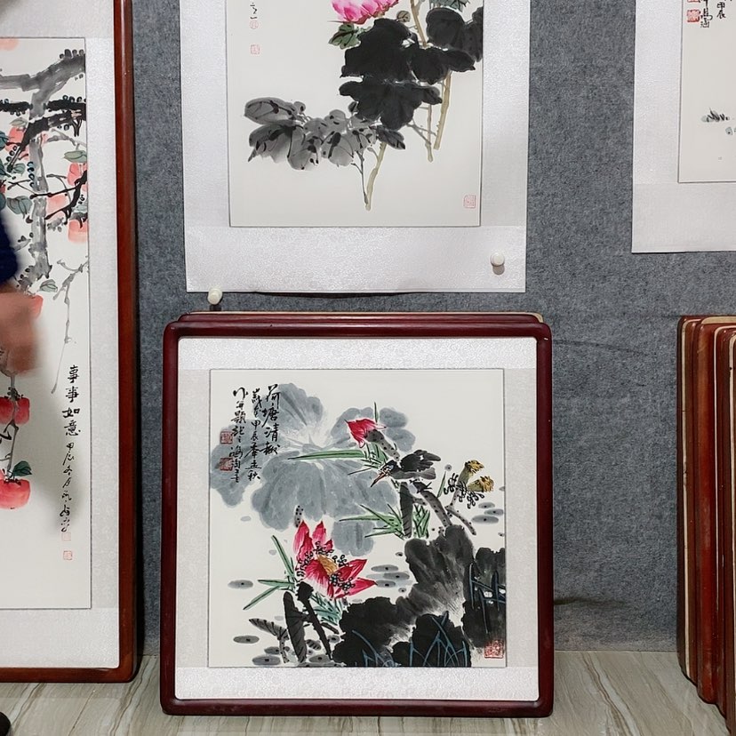 【闪购商品】国画书画作品带框65×65厘米