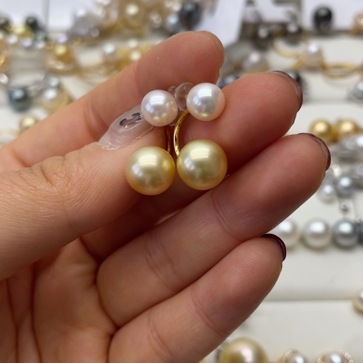 海水珍珠耳饰银S925镶嵌