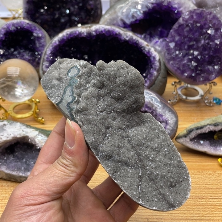 紫晶彩金花未镶嵌