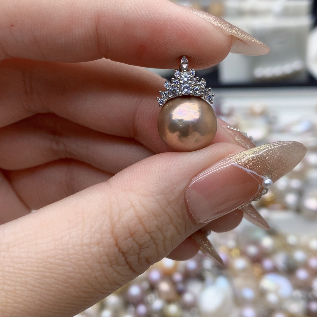 淡水珍珠颈饰银S925镶嵌