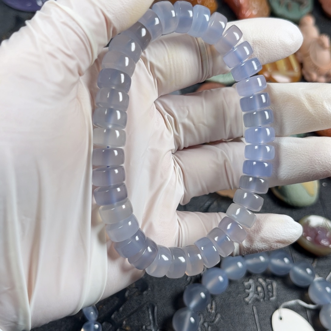玛瑙/玉髓手链未镶嵌蓝玛瑙手链