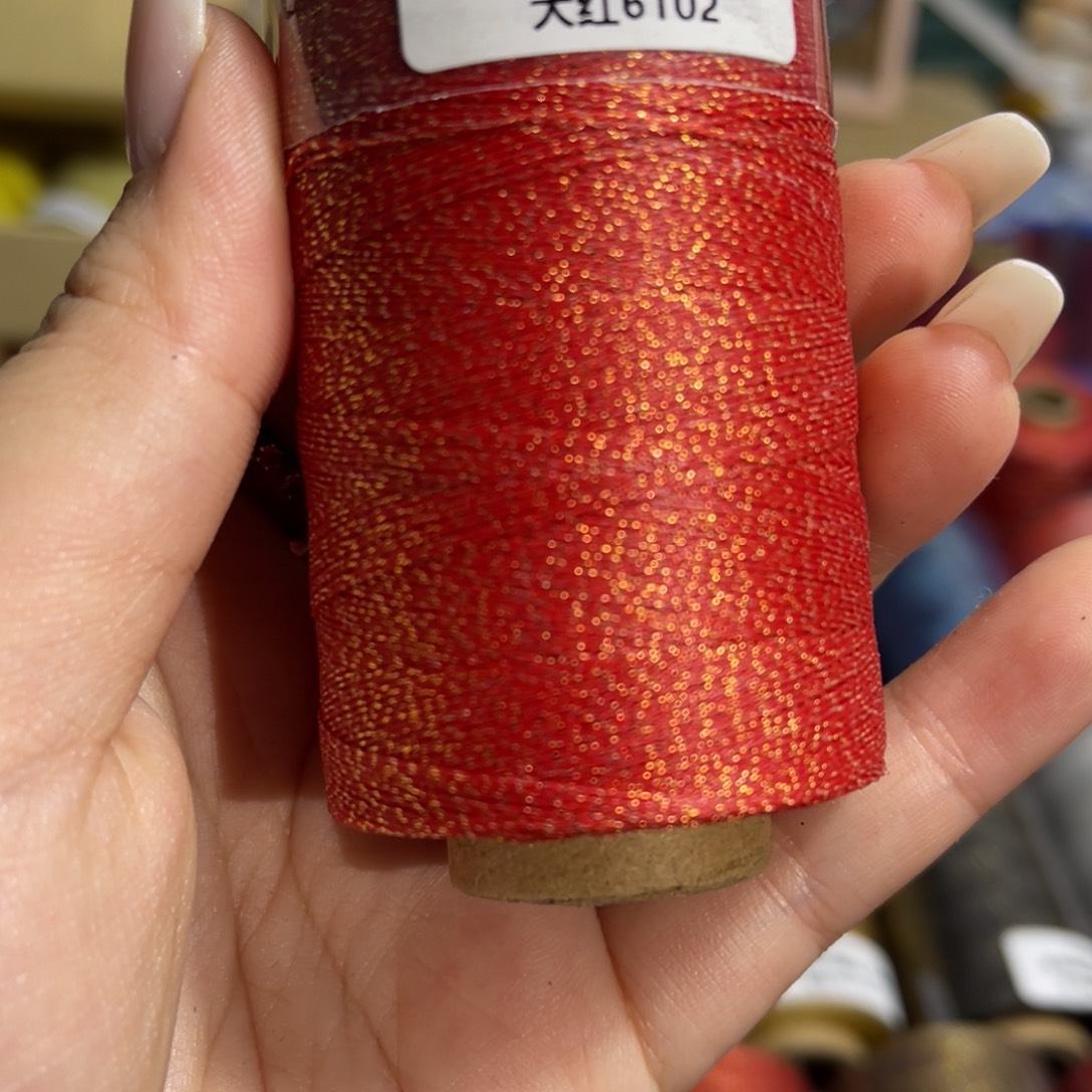 腈纶0.3星空纯色蜡线60g大红