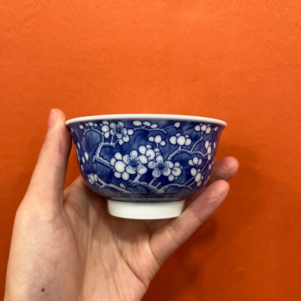 陶瓷釉下青花冰梅主人杯品茗杯100毫升