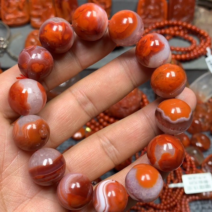 南红玛瑙手串未镶嵌16+’mm