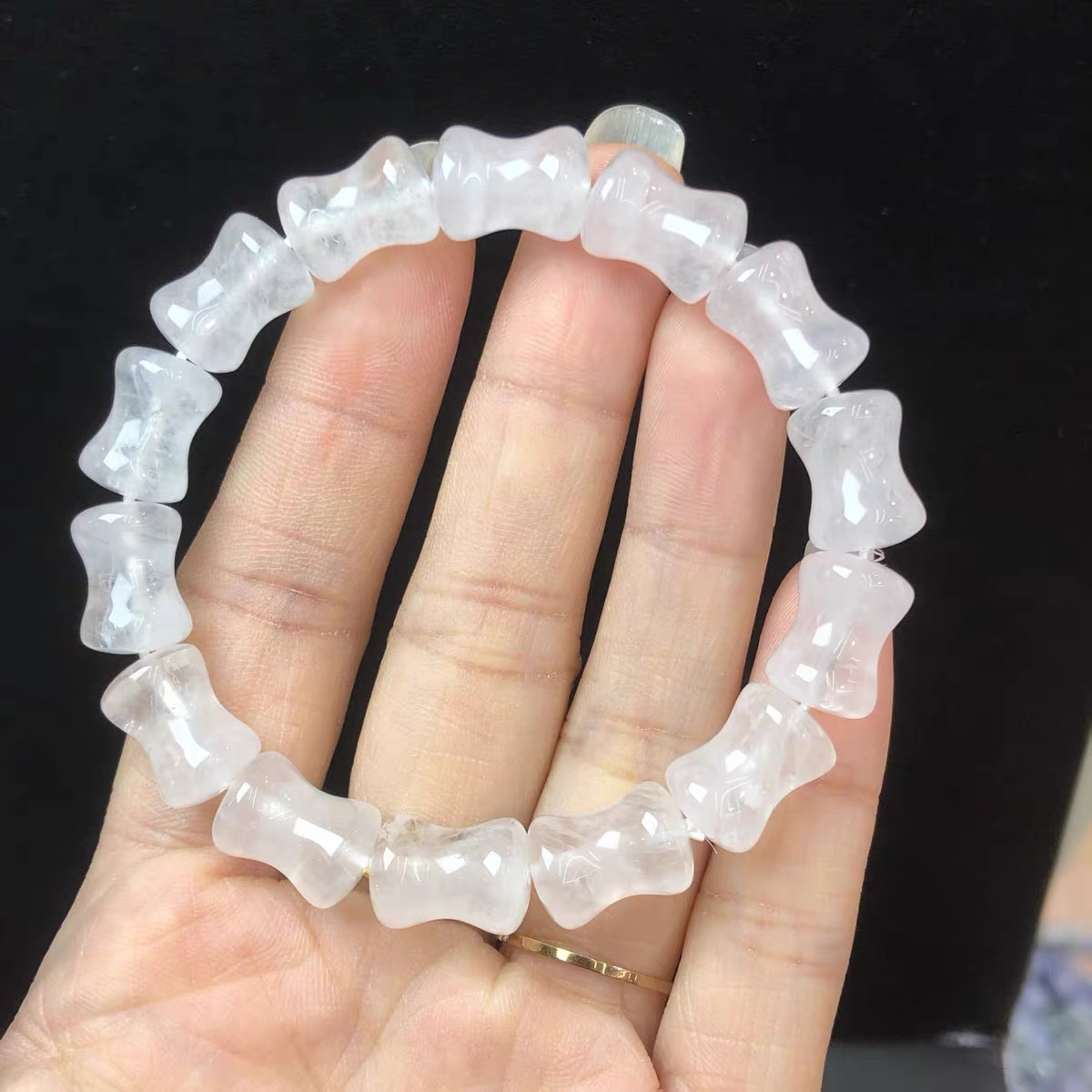 H153喜马拉雅白幽灵高频竹节水晶手串多样性只发一件