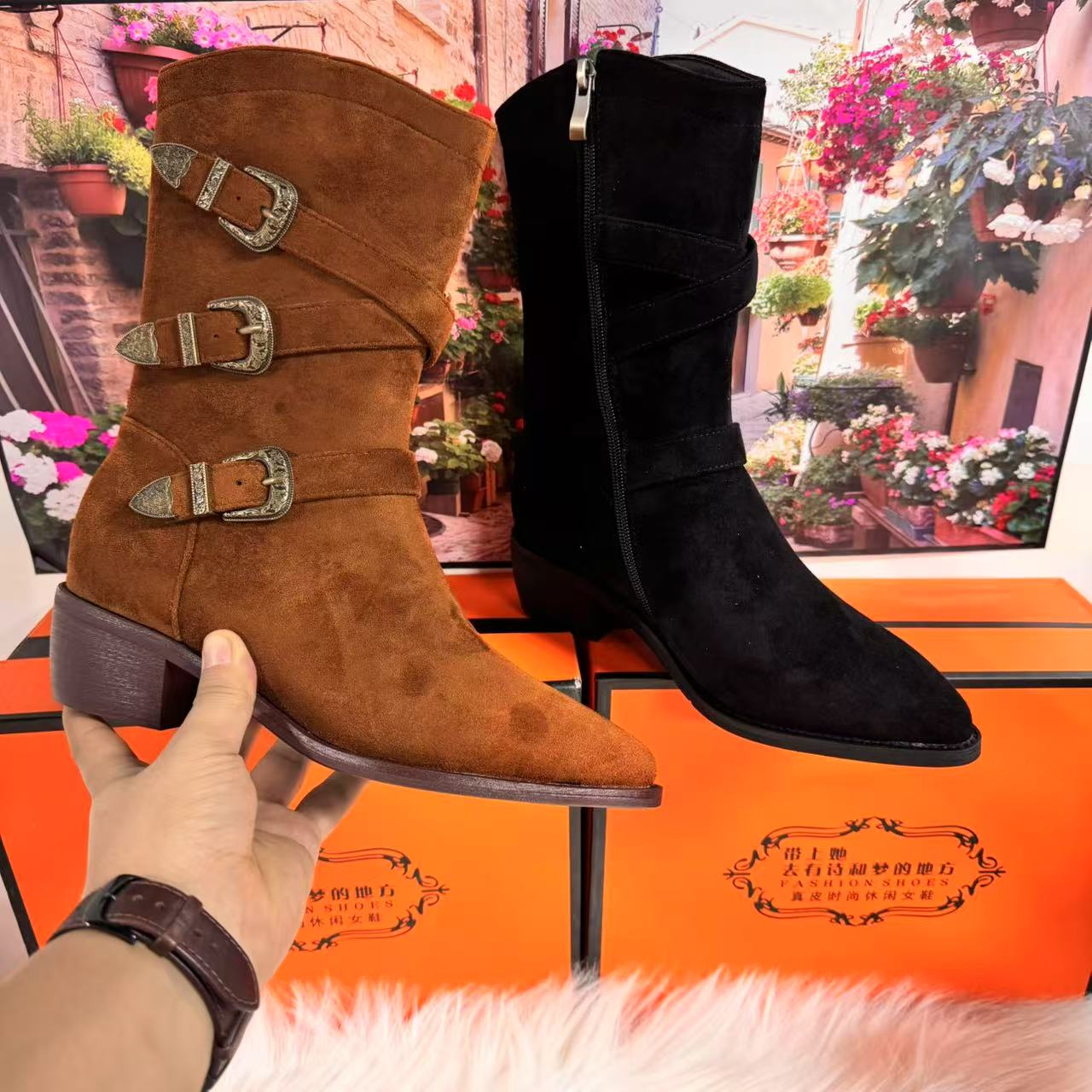 A8958马丁靴冬季加绒加厚民族风网红时尚休闲百搭女士新疆包邮