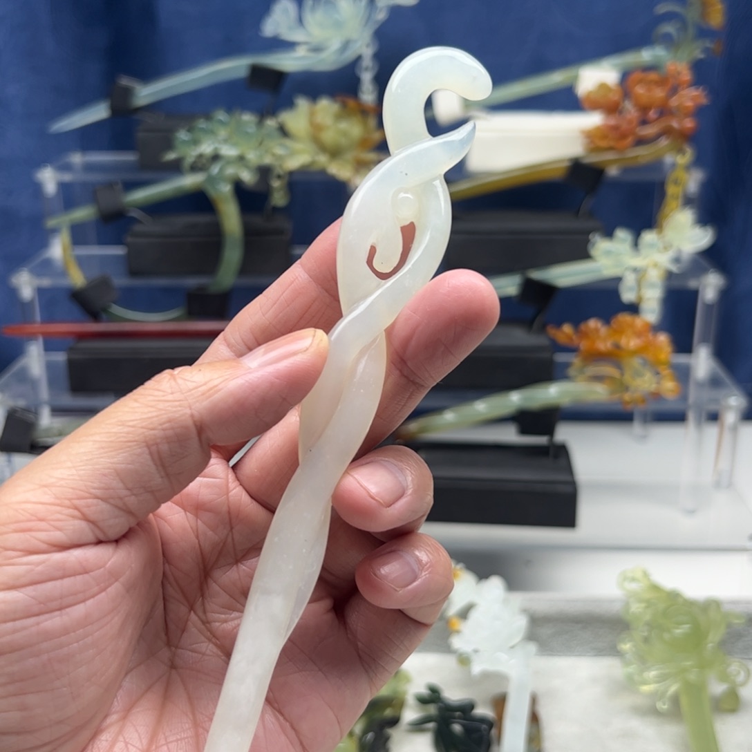 蛇纹石玉未镶嵌福利发簪