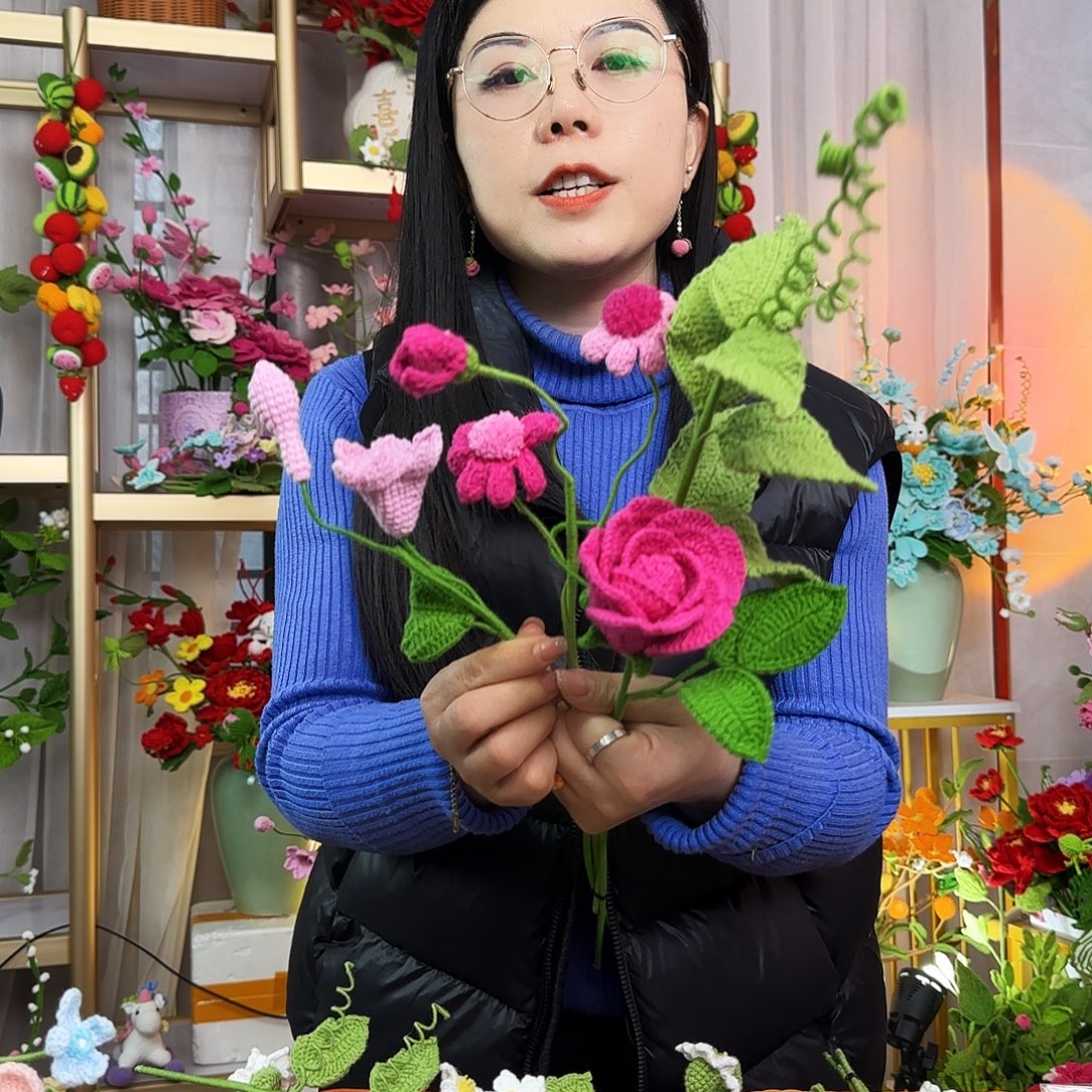 手工钩织设计花束