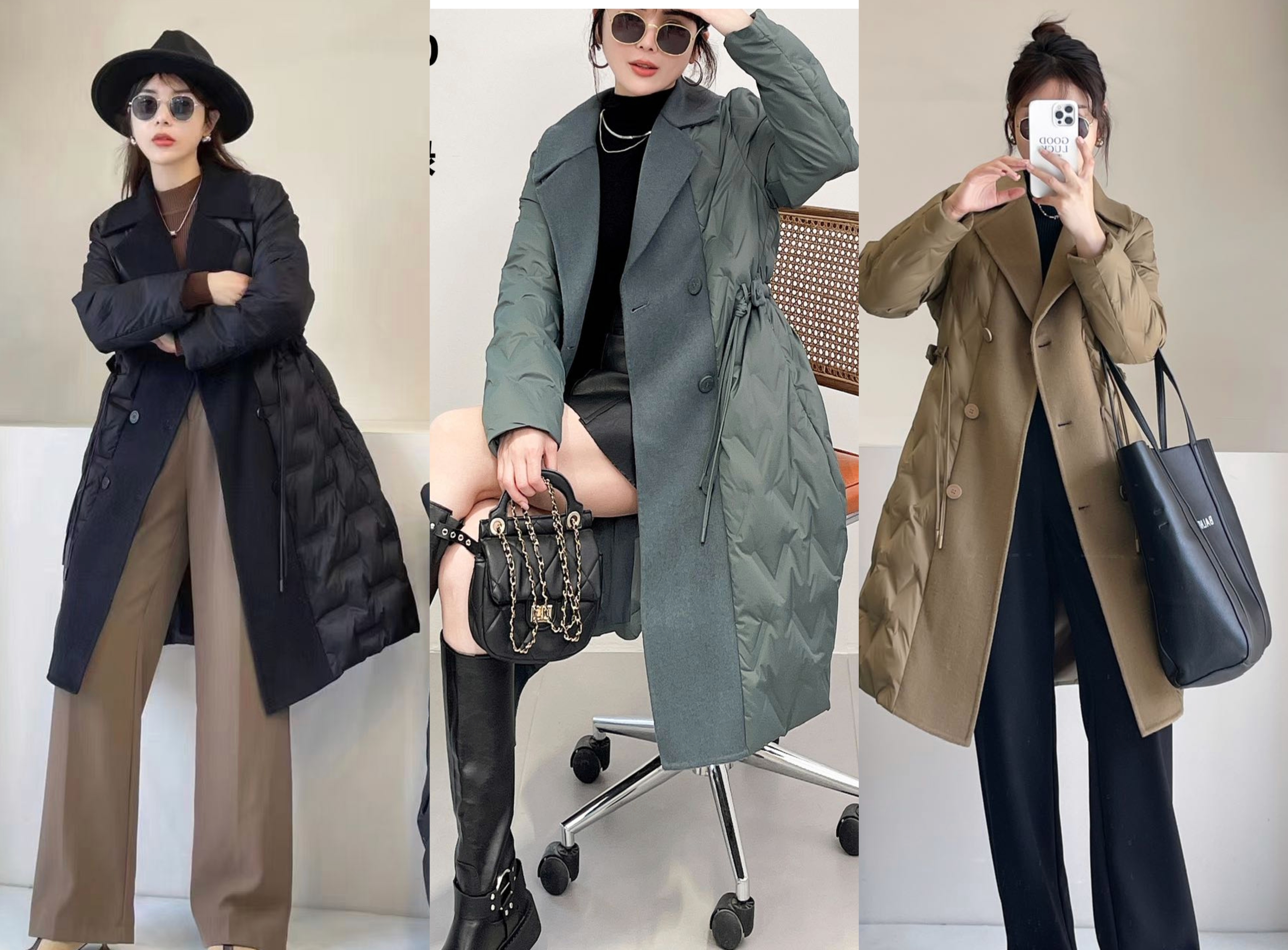 女装中长款外套。自己3