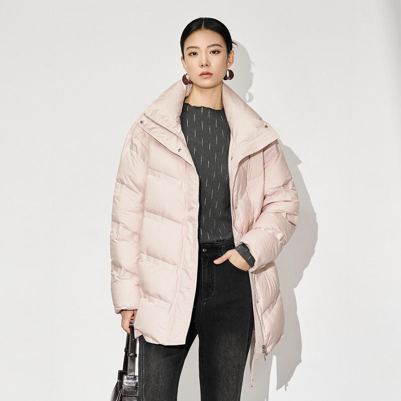 XG雪歌鹅绒羽绒服XJ406089A416粉色一手长保暖休闲气质女士