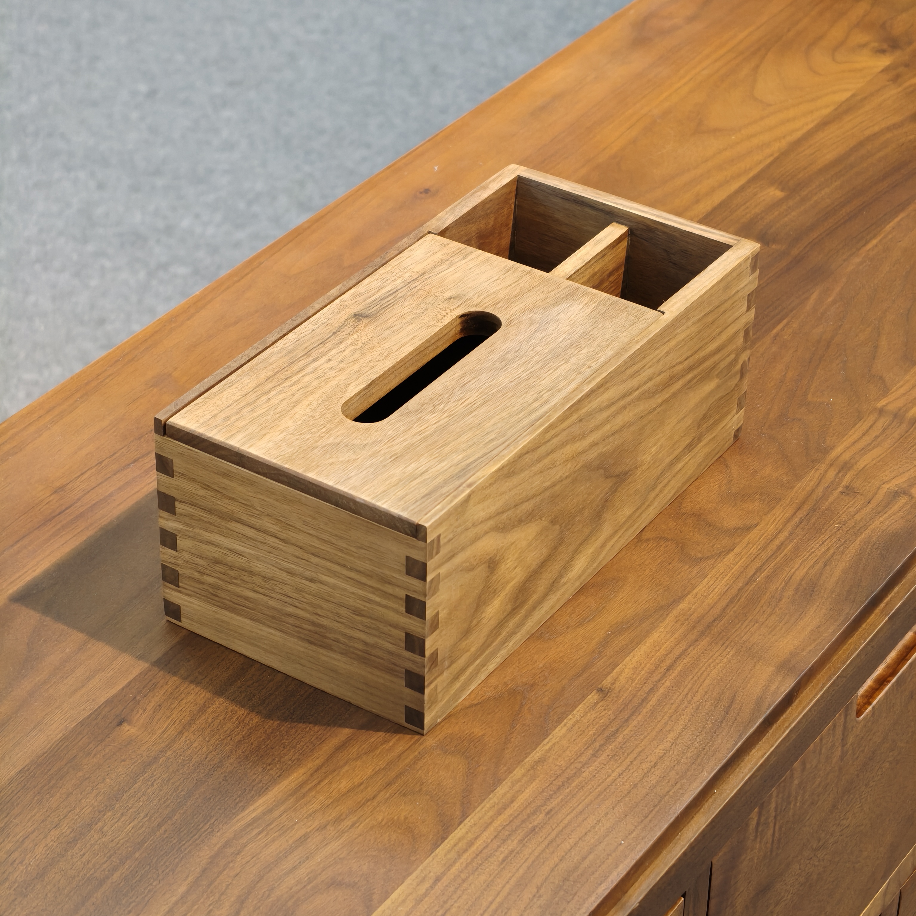 【泽木家居】北美黑胡桃木客厅中式木制简约纸巾盒遥控器储物收纳盒