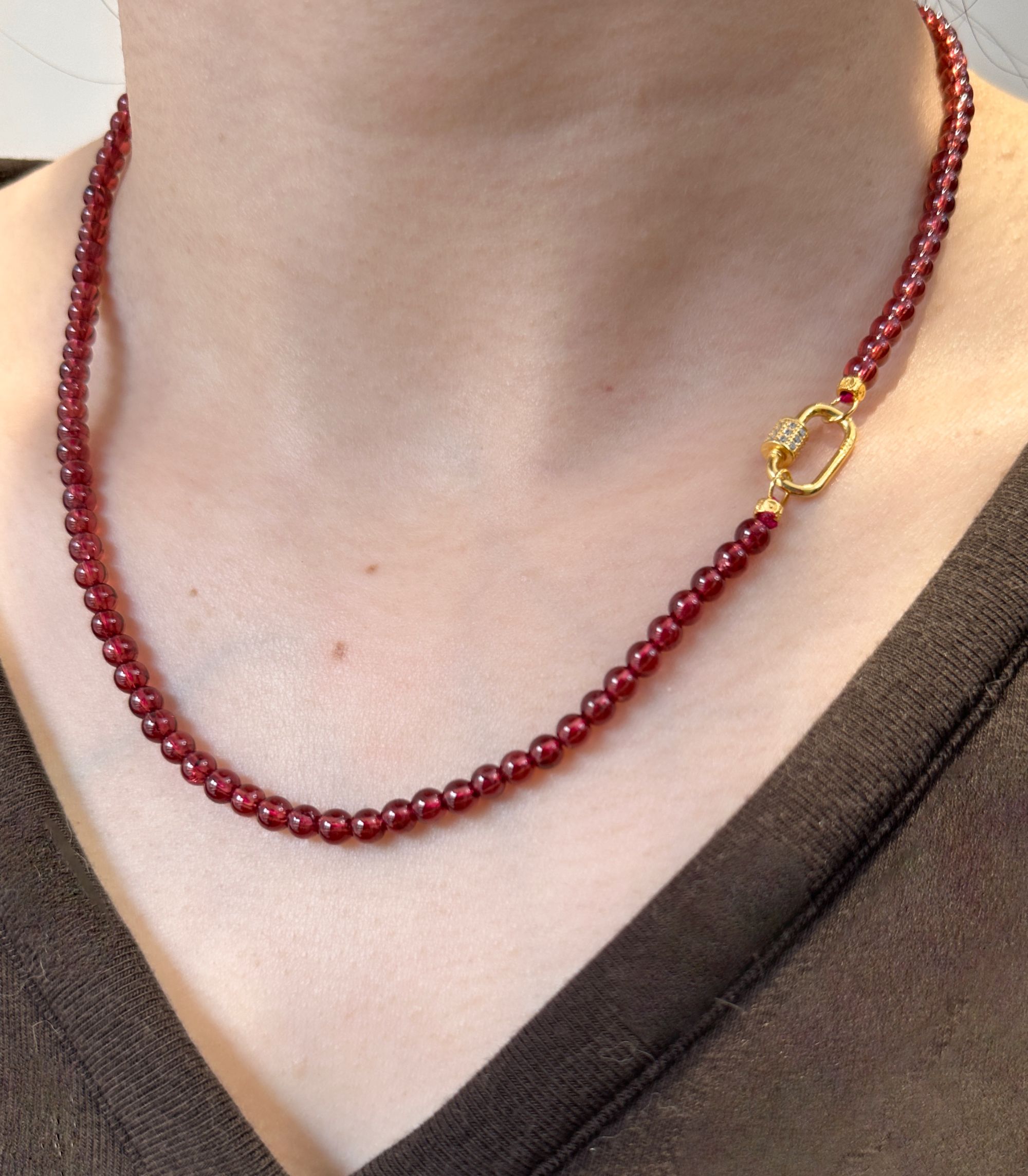 天然石榴石透体万能项链 多样性发其一 X21