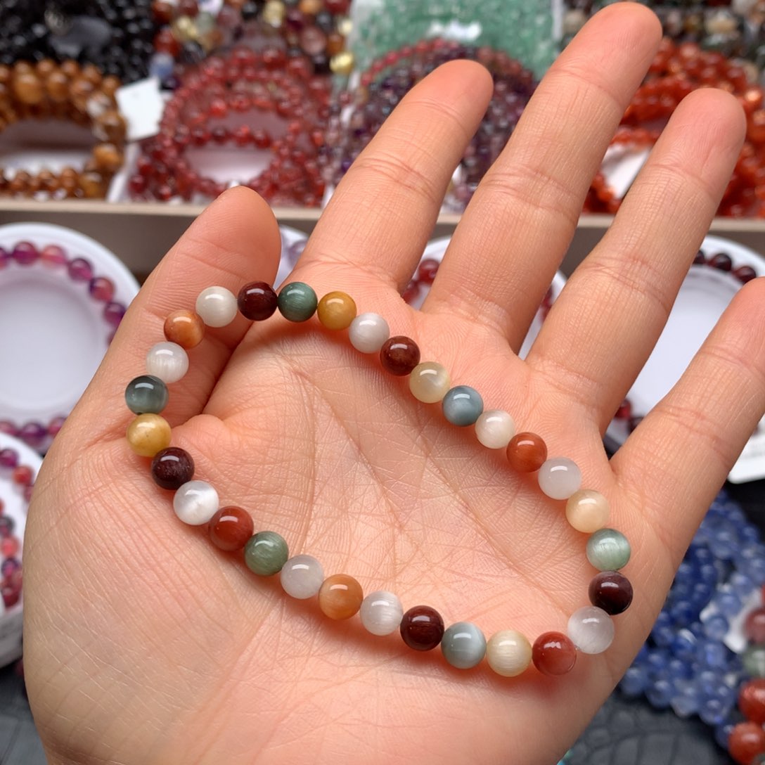 水晶手链未镶嵌彩兔毛6