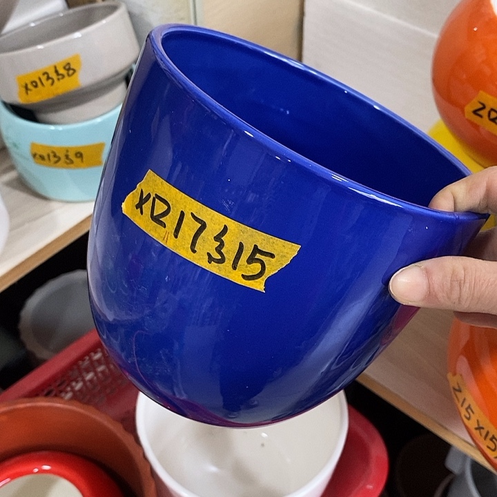 陶盆有孔 瑕疵针孔漏釉介意勿拍 口高