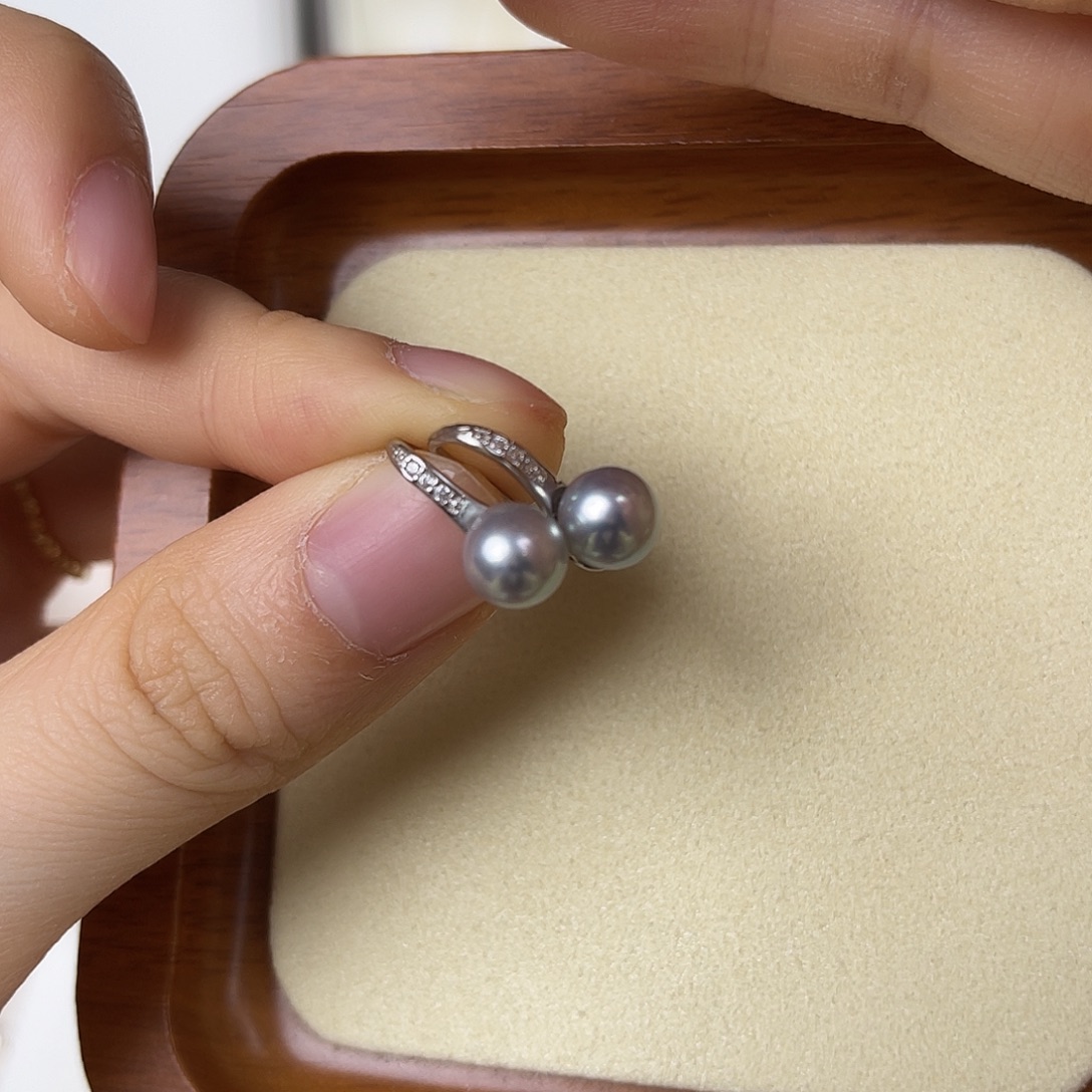 耳饰海水珍珠银S925镶嵌