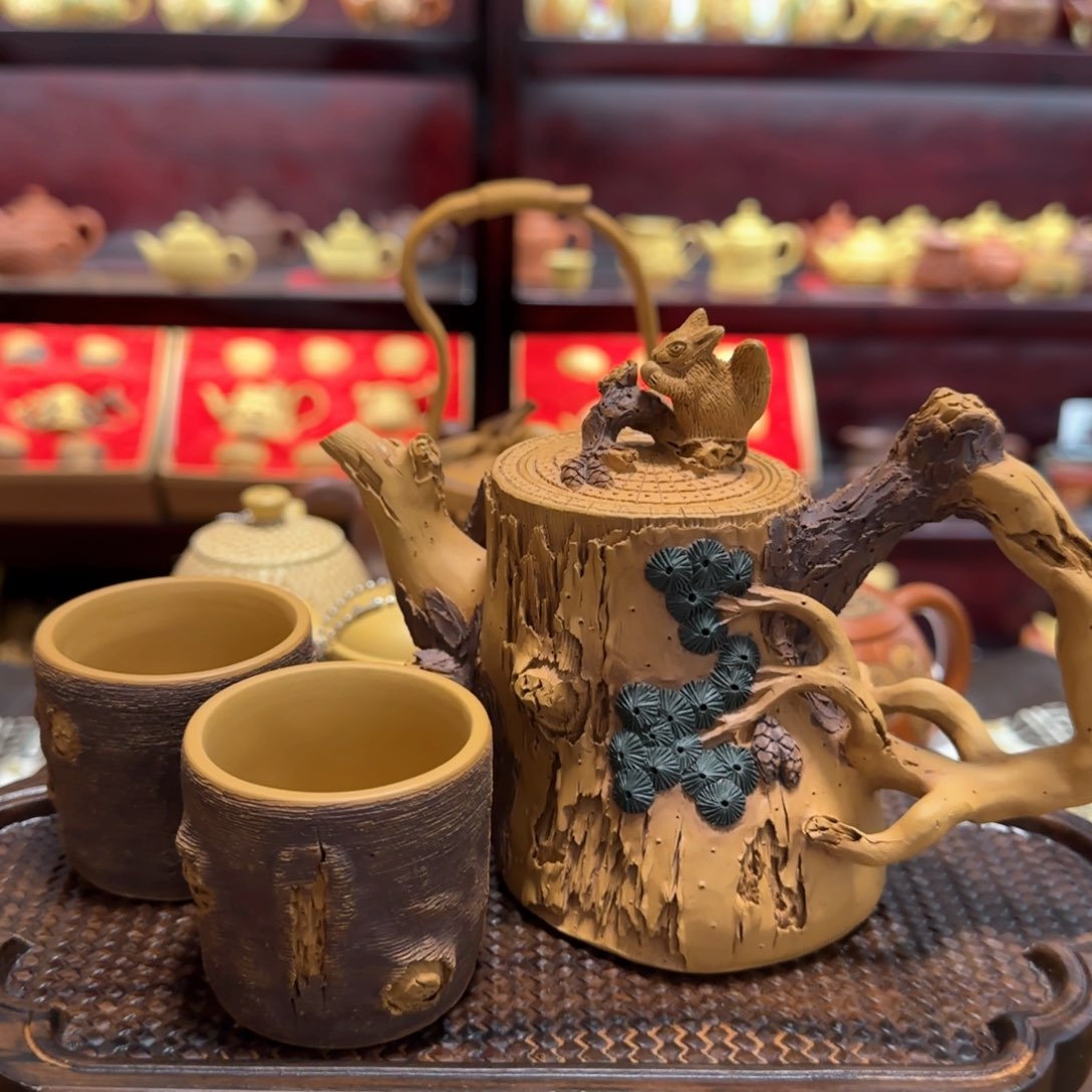 【闪购商品】紫砂茶壶枯木绿泥