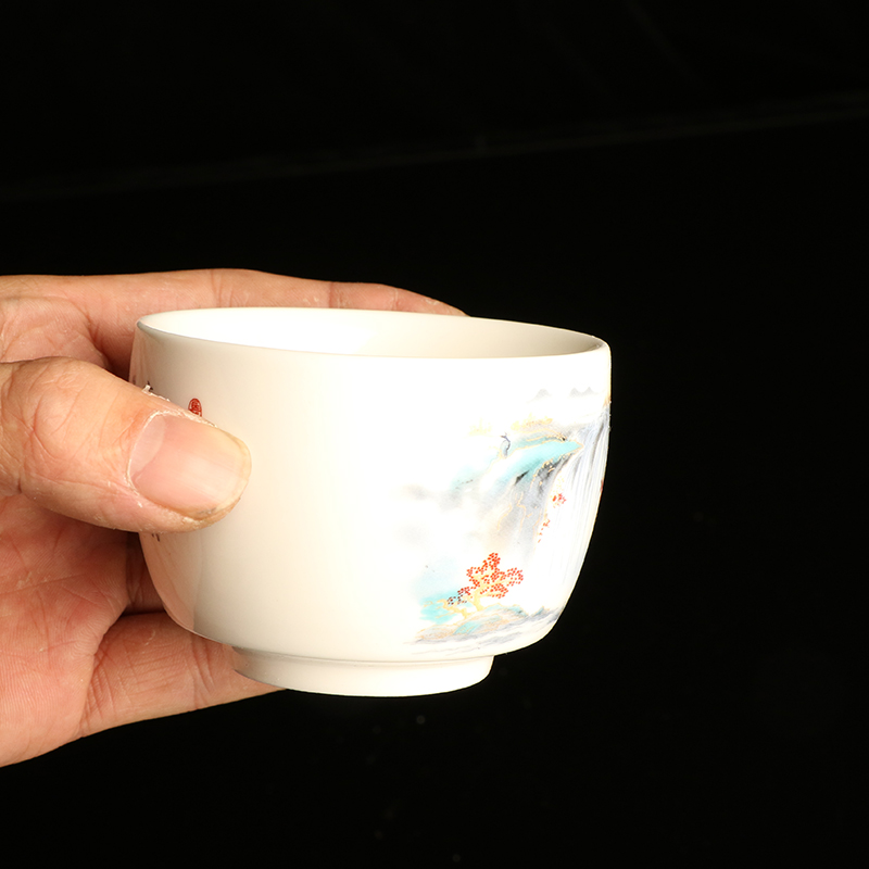 茶杯茶具山水白主人杯S808
