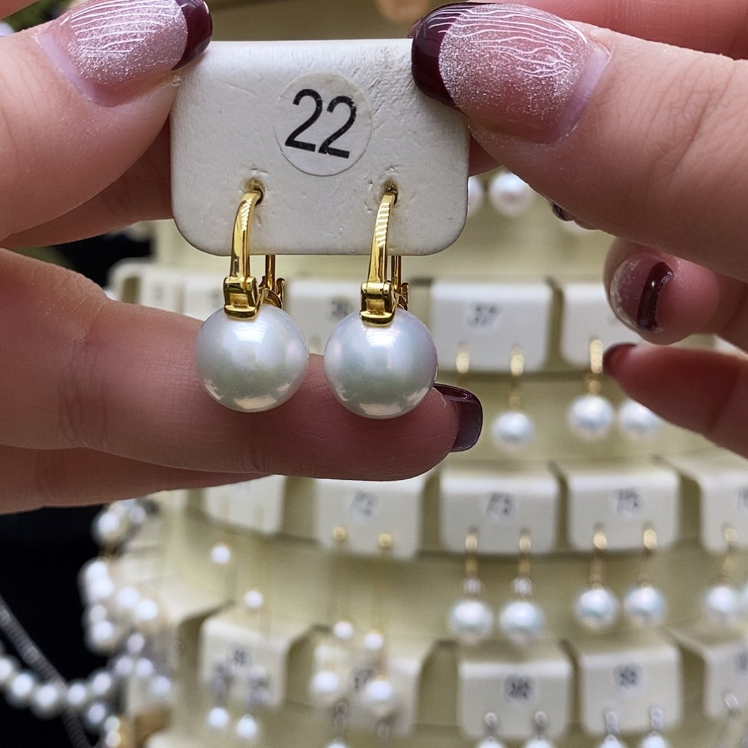 淡水珍珠耳饰银S925镶嵌