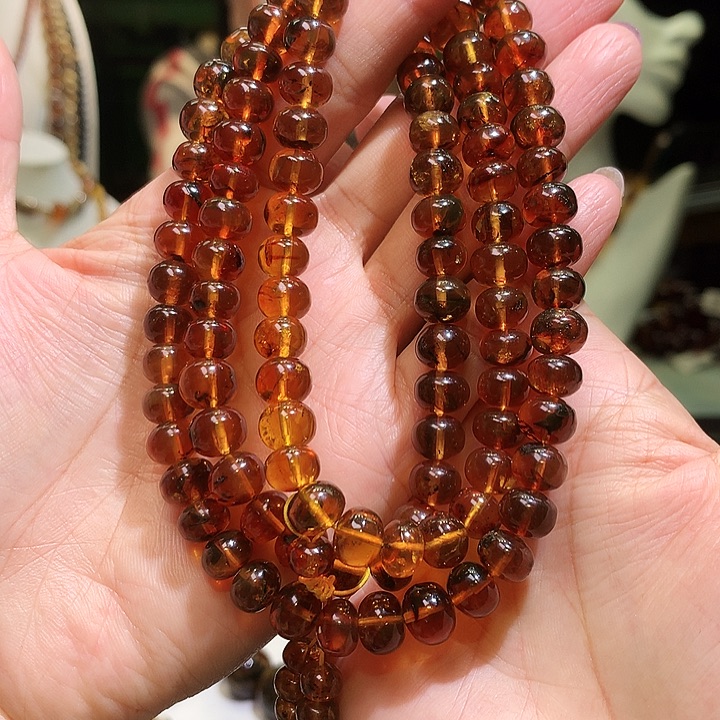 琥珀裸石未镶嵌8m金