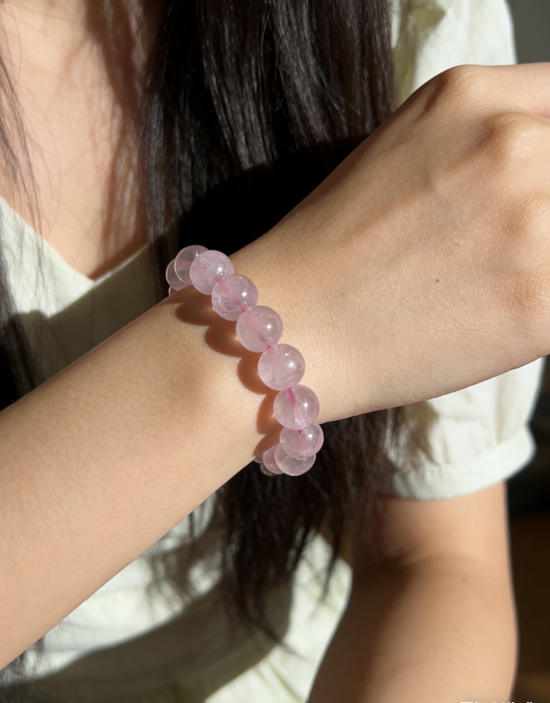 121307天然粉水晶单圈手串-多样性发其一