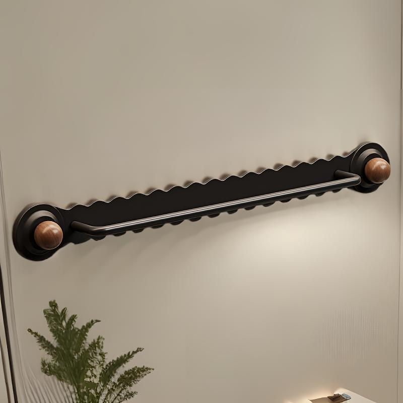 2026双珠壁挂免打孔浴室卫生间毛巾浴巾拖鞋多功能单杆置物架