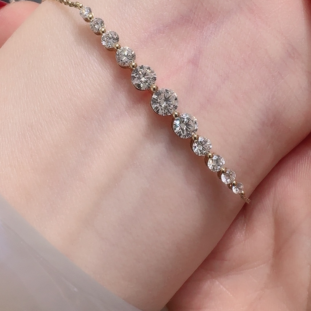 18K金镶嵌实验室培育钻石闪钻微镶